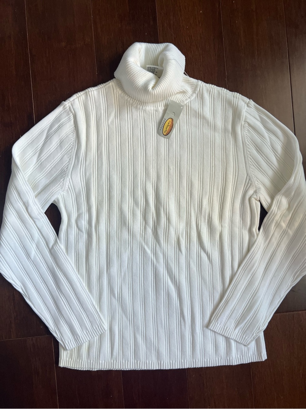 Vintage Talbots Ivory Ribbed Turtleneck NWT Medium Petite